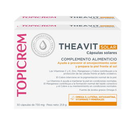 Topicrem Sun Protect Theavit 2x30 gélules Complément Alimentaire Protection Solaire Peaux Sensibles