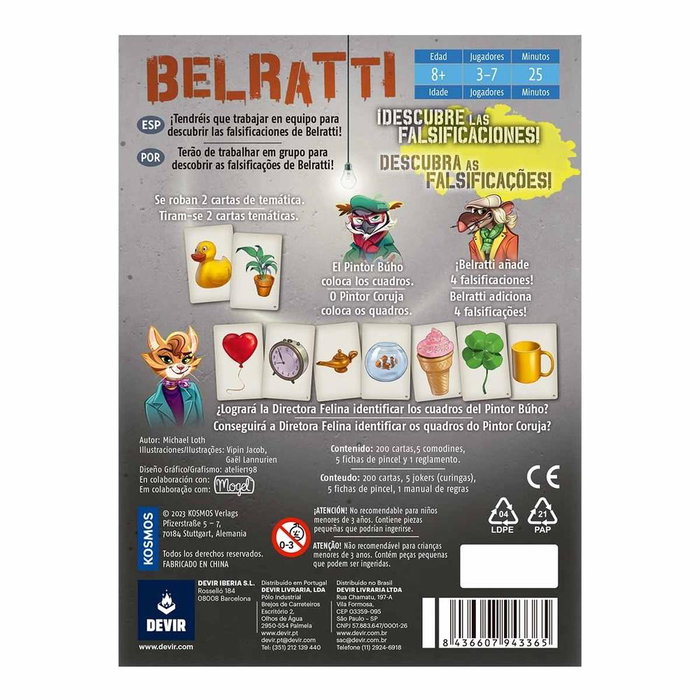 Devir Jeu de Société Belratti – Jeu Coopératif de Cartes pour 3-7 Joueurs dès 8 Ans – Durée 25 Min – Version Française