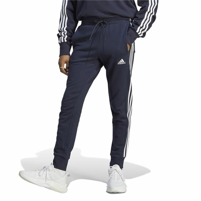Pantalon de sport long Adidas M 3S Ft Tc Noir Bleu foncé Homme