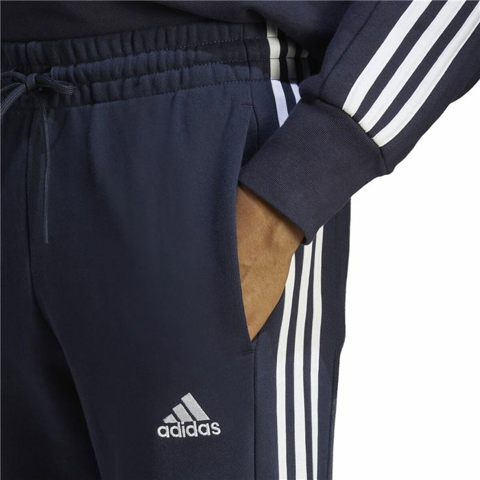 Pantalon de sport long Adidas M 3S Ft Tc Noir Bleu foncé Homme