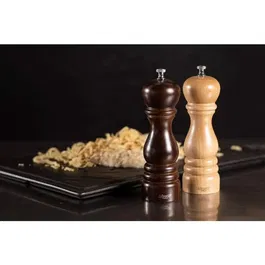 Bisetti Roma Moulin à Poivre en Bois de Noyer, 13 cm - Mécanisme Acier - Finition Zinc - Fabriqué en Italie