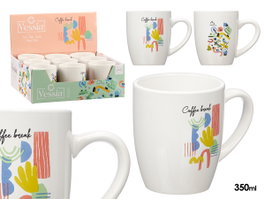 VESSIA Coffee Break Tasse en Porcelaine Blanche 350ml (Lot de 27)