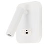 Spot LED carré 9 W avec sortie USB-C 630 lm 3000 K blanc - Applique murale orientable pour chambre