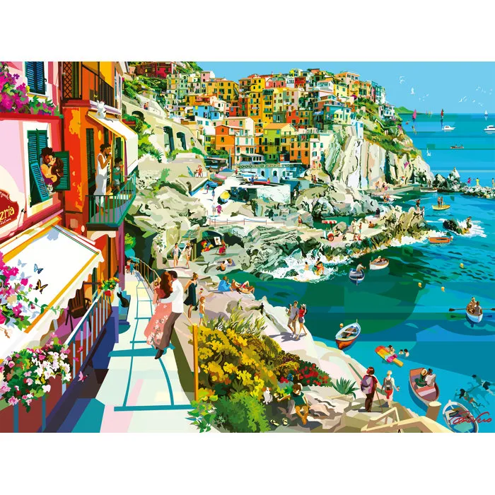 Ravensburger Puzzle Adulte 1500 pièces - Romance aux Cinque Terre - À partir de 14 ans - Réf. 12000430