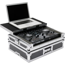 MAGMA Flightcase DJ-Controller Workstation S2, vinyle 9mm, alu, noir/argent, pour Kontrol S2 et ordi. jusqu'à 3cm