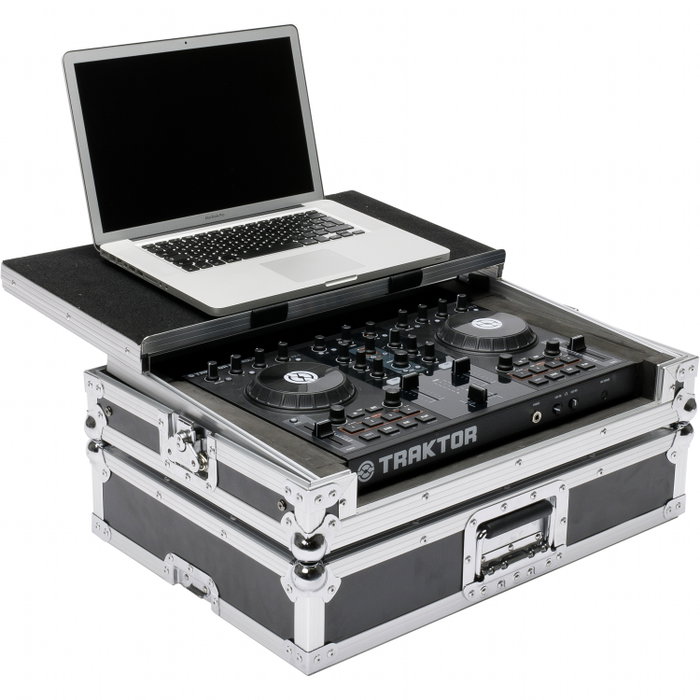 MAGMA Flightcase DJ-Controller Workstation S2, vinyle 9mm, alu, noir/argent, pour Kontrol S2 et ordi. jusqu'à 3cm MAGMA Flightcase DJ-Controller Workstation S2, vinyle 9mm, alu, noir/argent, pour Kontrol S2 et ordi. jusqu'à 3cm