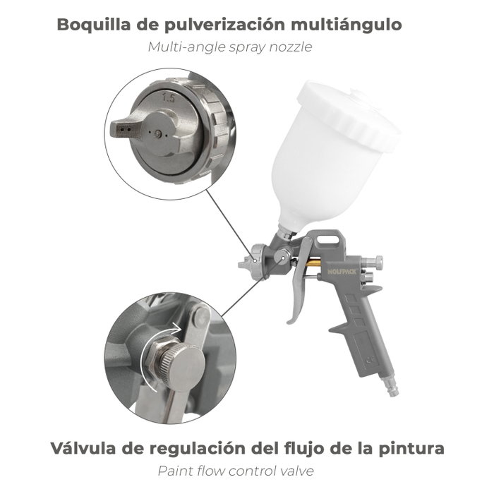 WOLFPACK LINEA PROFESIONAL Kit d'accessoires pour compresseur d'air 5 pièces avec connexion rapide