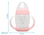 KioKids Tasse d'apprentissage anti-colique Step 1, 270 mL, pour bébés dès 6 mois, tétine en silicone, coloris rose, collection Petits Moments