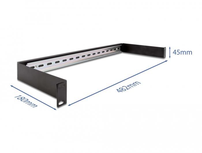 Delock Rail DIN 19" panneau 1 unité noir