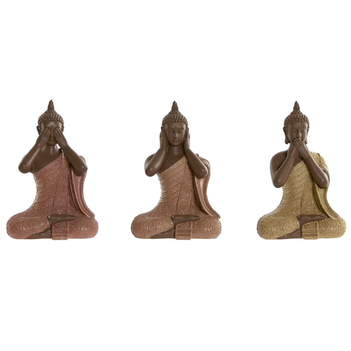 Home ESPRIT Lot de 3 Figurines Décoratives Buda Oriental en Résine - Orange, Corail, Citron Home ESPRIT Lot de 3 Figurines Décoratives Buda Oriental en Résine - Orange, Corail, Citron