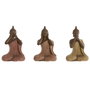 Home ESPRIT Lot de 3 Figurines Décoratives Buda Oriental en Résine - Orange, Corail, Citron
