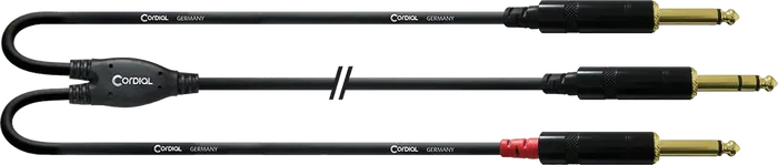 CORDIAL Cable Y jack stéréo vers 2 jacks mono CORDIAL Cable Y jack stéréo vers 2 jacks mono