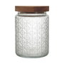 Home Deco Factory Bocal Relieve avec couvercle en acacia 700 ml