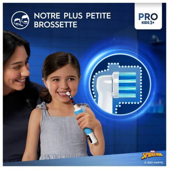 Oral-B Pro Kids3+ Spiderman Brosse à dents électrique enfant, Bleu Oral-B Pro Kids3+ Spiderman Brosse à dents électrique enfant, Bleu