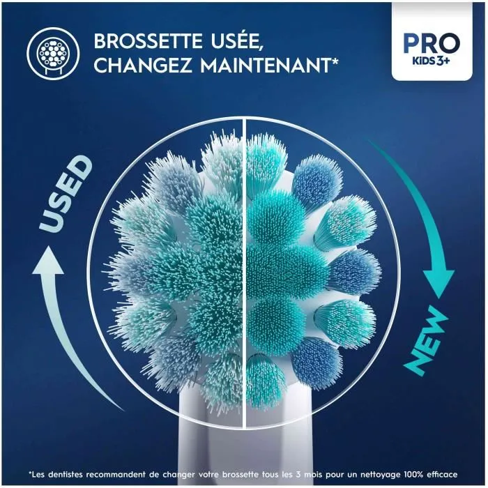 Oral-B Brosse à Dents Électrique Pro Kids 3+ pour Enfants avec Accessoire Spiderman Marvel, 1 Brossette Douce, Minuteur, 2 Modes de Nettoyage