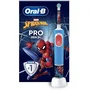 Oral-B Brosse à Dents Électrique Pro Kids 3+ pour Enfants avec Accessoire Spiderman Marvel, 1 Brossette Douce, Minuteur, 2 Modes de Nettoyage