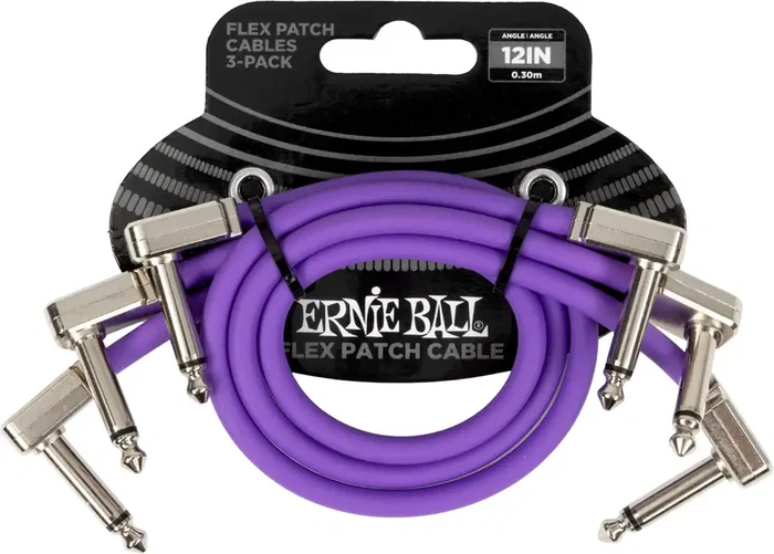 ERNIEBALL CABLE EB FLEX PATCH 12? PURPLE - PACK 3 ERNIEBALL CABLE EB FLEX PATCH 12? PURPLE - PACK 3