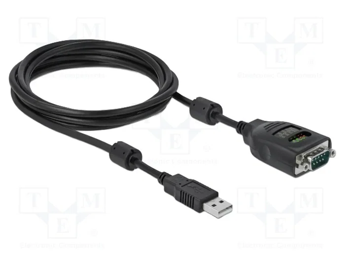 DELOCK Convertisseur USB-RS232, D-Sub 9pin vers USB A, 2m, noir DELOCK Convertisseur USB-RS232, D-Sub 9pin vers USB A, 2m, noir