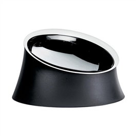 Alessi BM13/28 B WOWL Gamelle pour Chien en Acier Inoxydable 18/10 et Résine Noire 28 cm, Grande Capacité