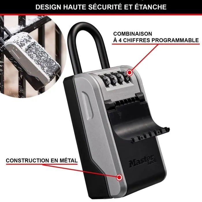 Master Lock 5480EURD Boîte à clés et coffre-fort portable Select Access, coffre de sécurité à combinaison 4 chiffres, anse amovible, résiste aux intempéries Master Lock 5480EURD Boîte à clés et coffre-fort portable Select Access, coffre de sécurité à combinaison 4 chiffres, anse amovible, résiste aux intempéries