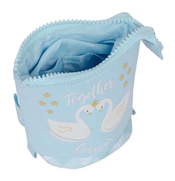 Safta Portatodo Cubilete Glowlab "Cisnes" 8 x 19 x 6 cm - Porte-tout décoré cygnes, à partir de 3 ans