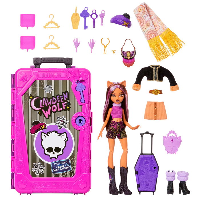 Monster High Poupée Clawdeen Wolf Cabin Slay-Cation avec 19 accessoires +4 ans Jmg65