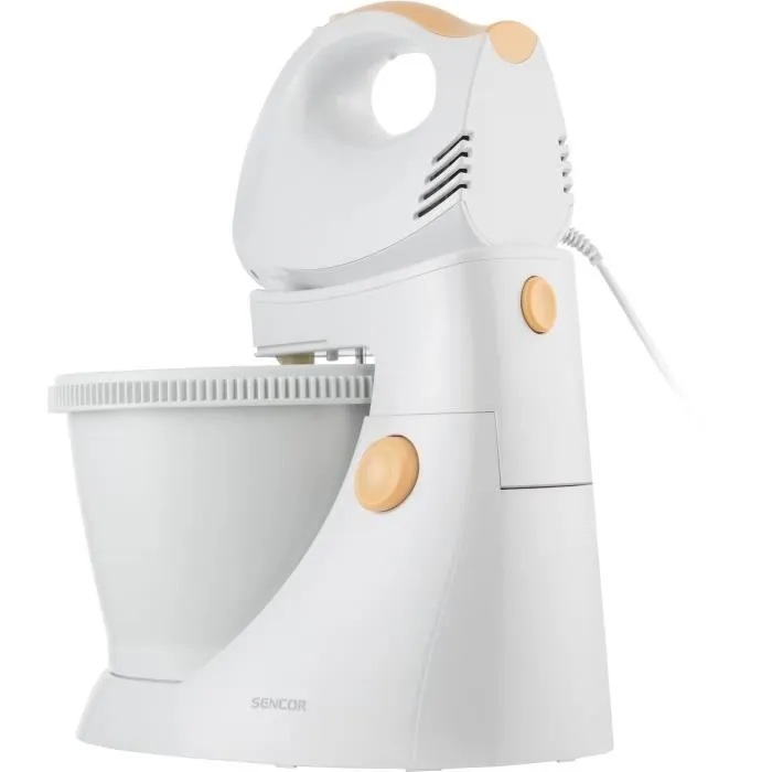 Sencor SHM 5330-EUE3 Batteur à main avec bol rotatif - Blanc et jaune