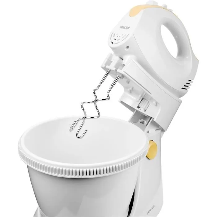 Sencor SHM 5330-EUE3 Batteur à main avec bol rotatif - Blanc et jaune