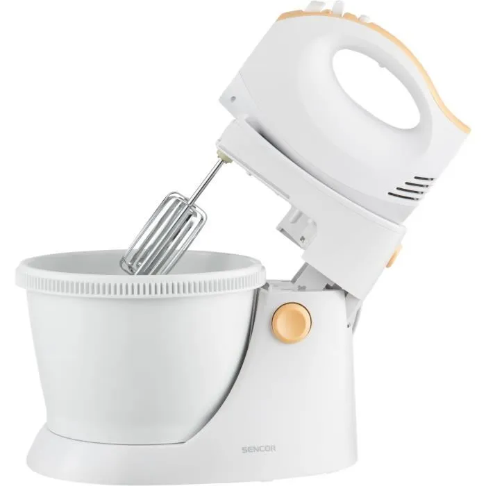 Sencor SHM 5330-EUE3 Batteur à main avec bol rotatif - Blanc et jaune