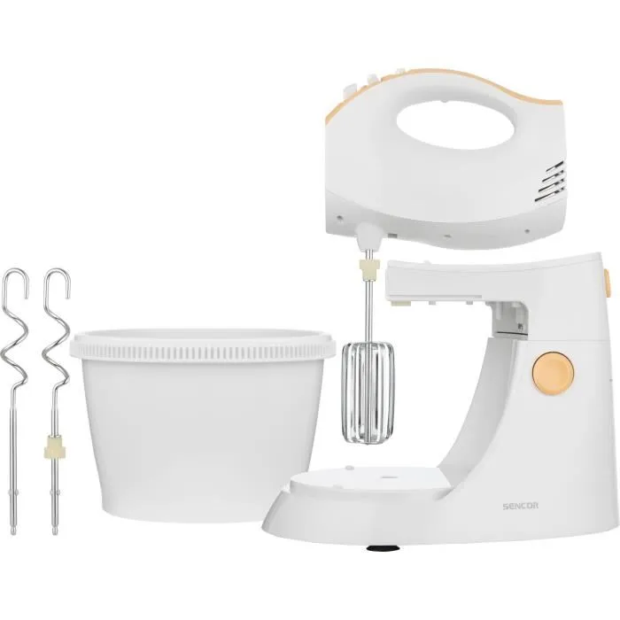 Sencor SHM 5330-EUE3 Batteur à main avec bol rotatif - Blanc et jaune