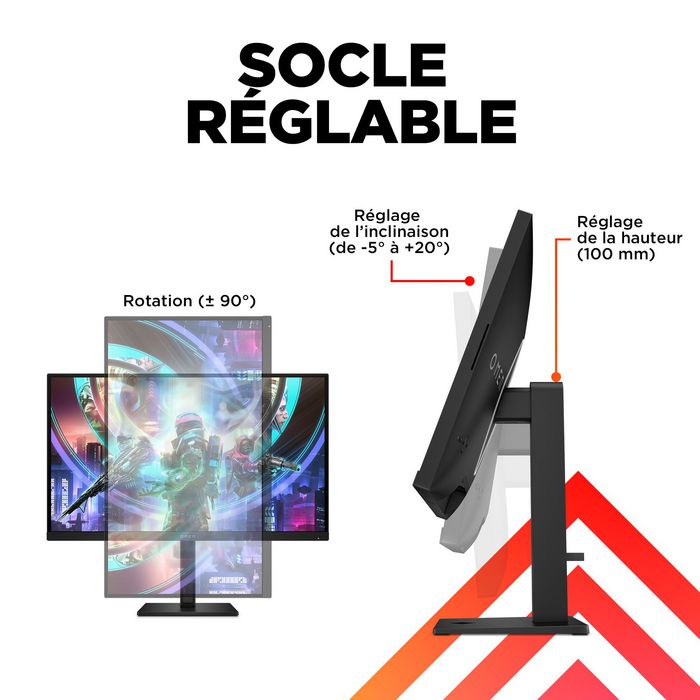 HP Omen Écran PC Gamer 27 pouces QHD 240 Hz 1 ms avec NVIDIA G-Sync, DisplayHDR 400, Hub USB et Rétroéclairage RGB - Modèle OMEN 27qs