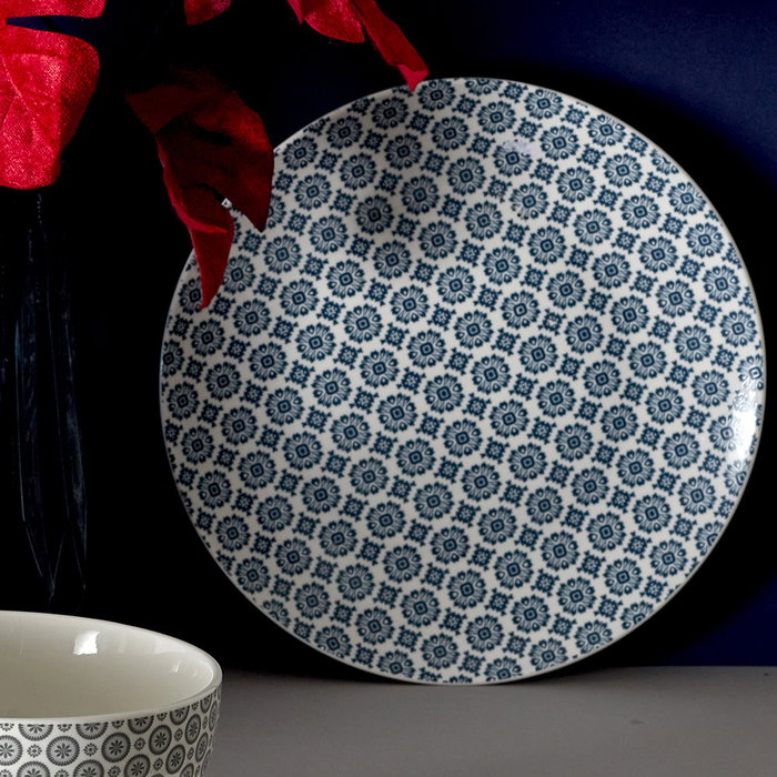 Home Deco Factory Plat Cottage Bleu 25 cm