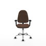 PIQUERAS Y CRESPO Chaise de bureau Algarra, Tissu marron foncé, Base chromée
