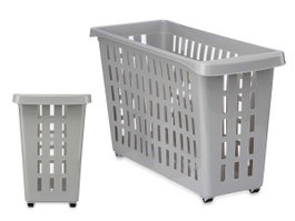 KIPIT Organisateur d'armoire en plastique avec roues gris