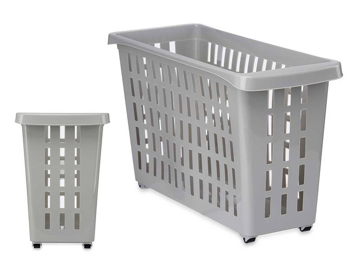 Kipit Organisateur en Plastique Gris avec Roulettes 17.5x26x46 cm (Set de 12) Kipit Organisateur en Plastique Gris avec Roulettes 17.5x26x46 cm (Set de 12)