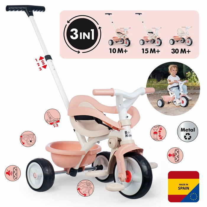 Smoby Be Move Confort Tricycle Rose Smoby Be Move Confort Tricycle Rose