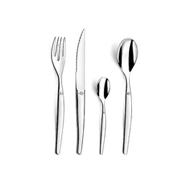 Lou Laguiole Ensemble de coutellerie Jet Miroir Argenté, 24 pcs