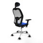 Piqueras y Crespo 3D086N1 Chaise de Bureau avec Appui-tête Bleu