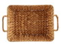 Giftdecor Centre de table rectangulaire en jacinthe et métal marron 42x16x28.5 cm avec anses (Set de 12)