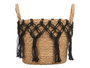 Giftdecor Macramé Suspension Pot de Fleurs en Osier et Coton Noir 28x32x28 cm (Set de 6)