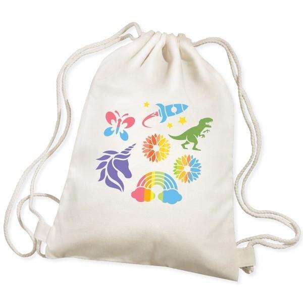 Hape - Kit de Pochoirs pour Décorer son Sac à Dos Kidz Maker, 25 x 18 x 6,5 cm - Activité Créative pour Enfants à Partir de 5 Ans