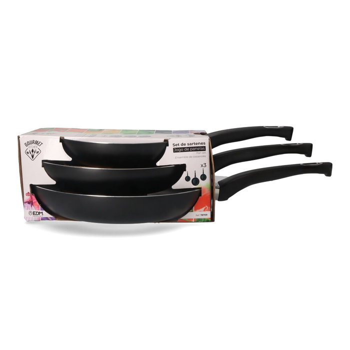 Gourmet Kitchen Set de 3 poêles antiadhésives Basic Line ø20 / ø24 / ø28 cm