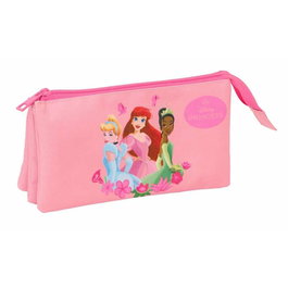Trousse Fourre-Tout Triple Disney Princess Rose 22 x 12 x 3 cm