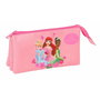Trousse Fourre-Tout Triple Disney Princess Rose 22 x 12 x 3 cm