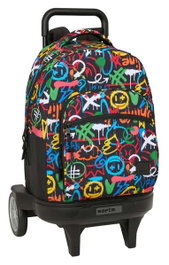 Safta Mochila compact avec roues evol. ext. graffiti colors 33x45x22cm