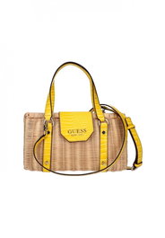 Guess Paloma Sac à main en textile jaune pour femmes