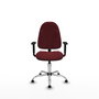 PIQUERAS Y CRESPO Chaise de bureau Algarra, Similicuir Grenat, Accoudoirs 1D