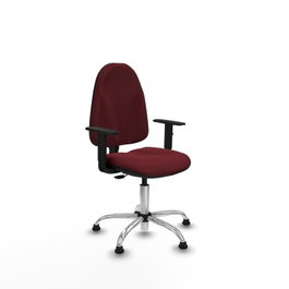 PIQUERAS Y CRESPO Chaise de bureau Algarra, Similicuir Grenat, Accoudoirs 1D