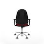 PIQUERAS Y CRESPO Chaise de bureau Algarra, Similicuir Grenat, Accoudoirs 1D