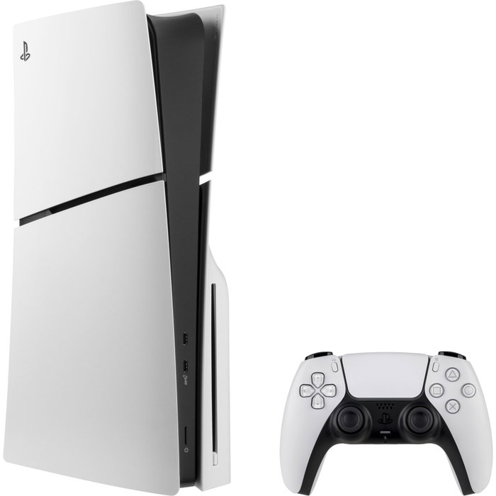 Sony PlayStation 5 Slim avec lecteur de disque, 1 To, Blanc / Noir